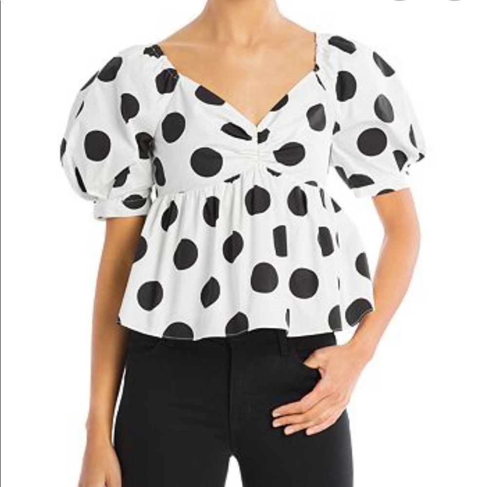 NWOT Dotted Puff Sleeve Blouse